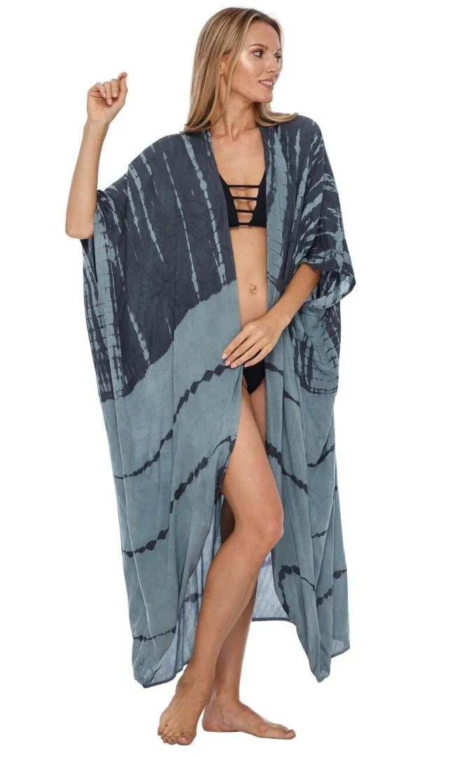 SHU-SHI Plus Size Tie Dye Kimono Cardigans for Women - Oversized Swimsuit Beach Cover Ups