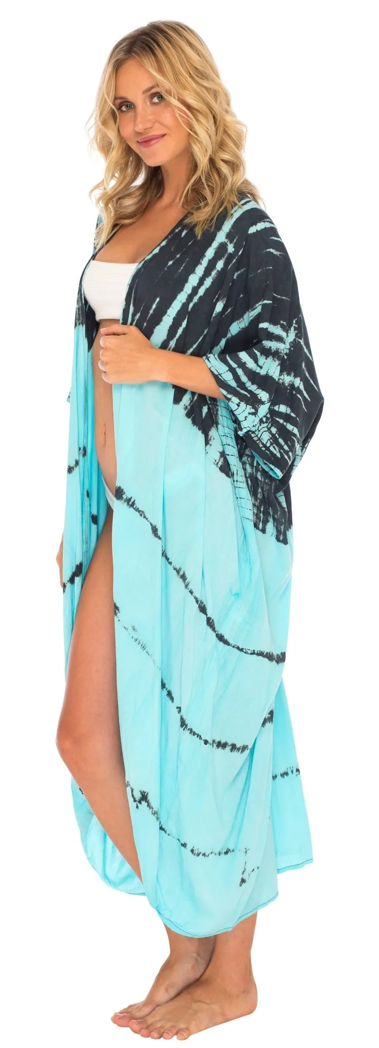 SHU-SHI Plus Size Tie Dye Kimono Cardigans for Women - Oversized Swimsuit Beach Cover Ups