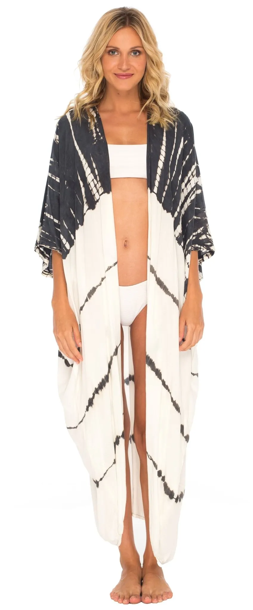 SHU-SHI Plus Size Tie Dye Kimono Cardigans for Women - Oversized Swimsuit Beach Cover Ups