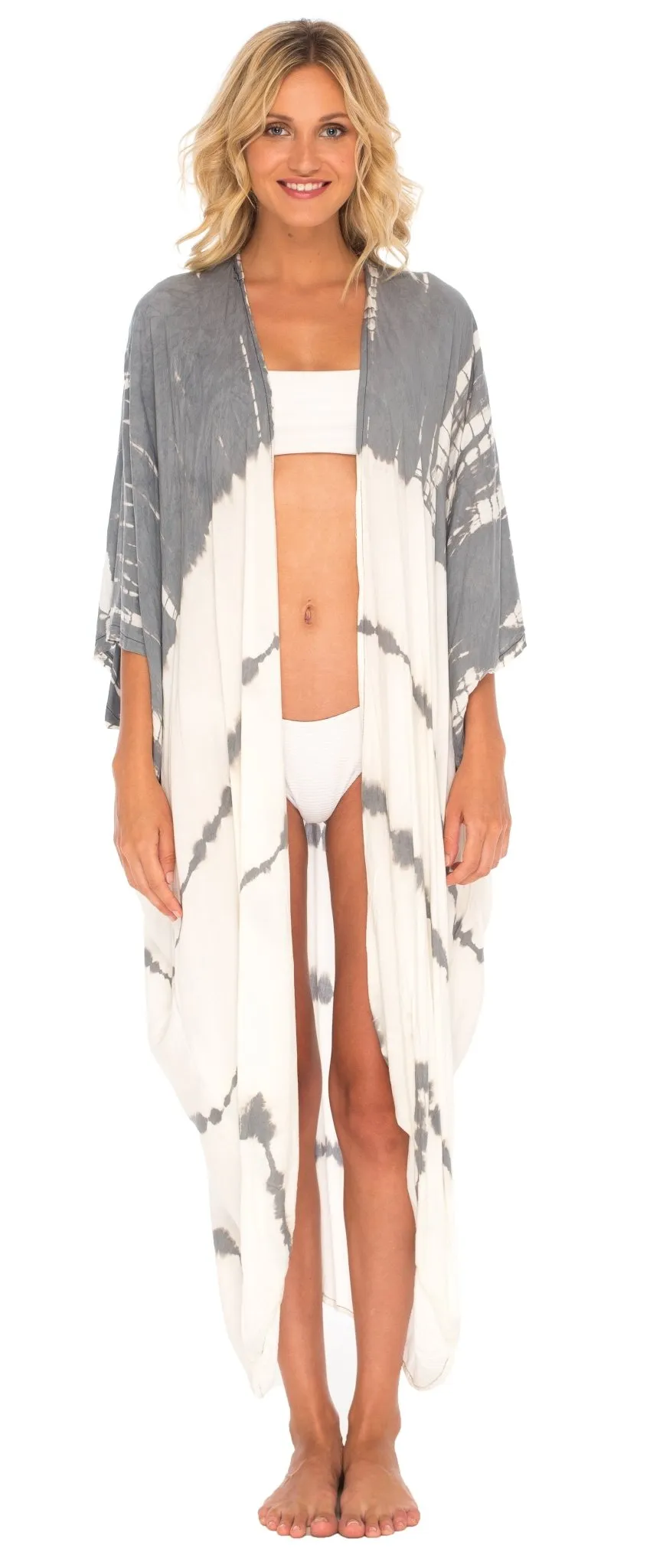 SHU-SHI Plus Size Tie Dye Kimono Cardigans for Women - Oversized Swimsuit Beach Cover Ups