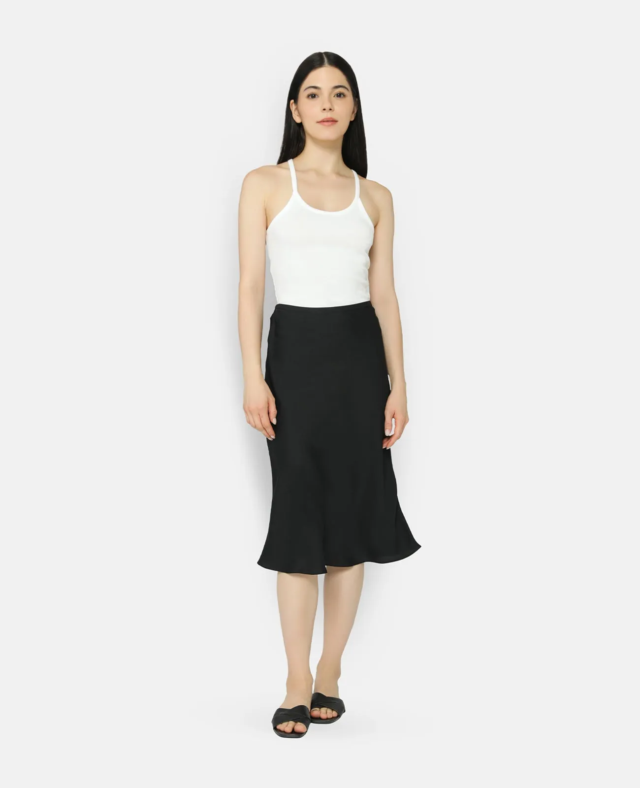 Silk Bias Cut mid-length Skirt