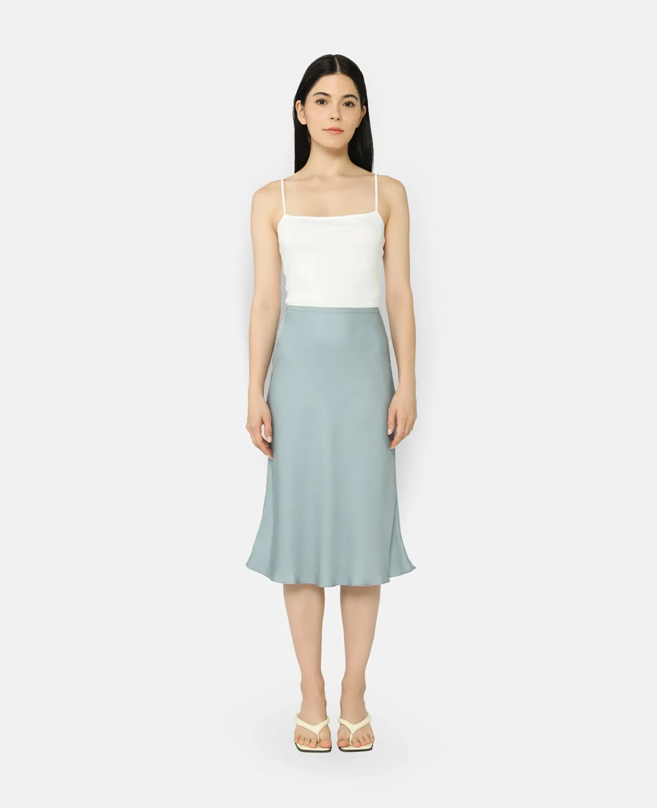 Silk Bias Cut mid-length Skirt