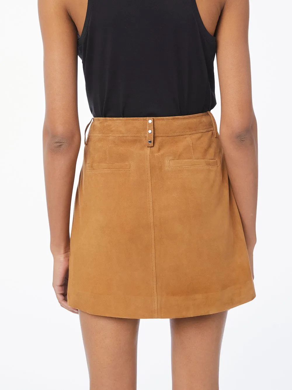 Suede Studded Mini Skirt -- Whiskey