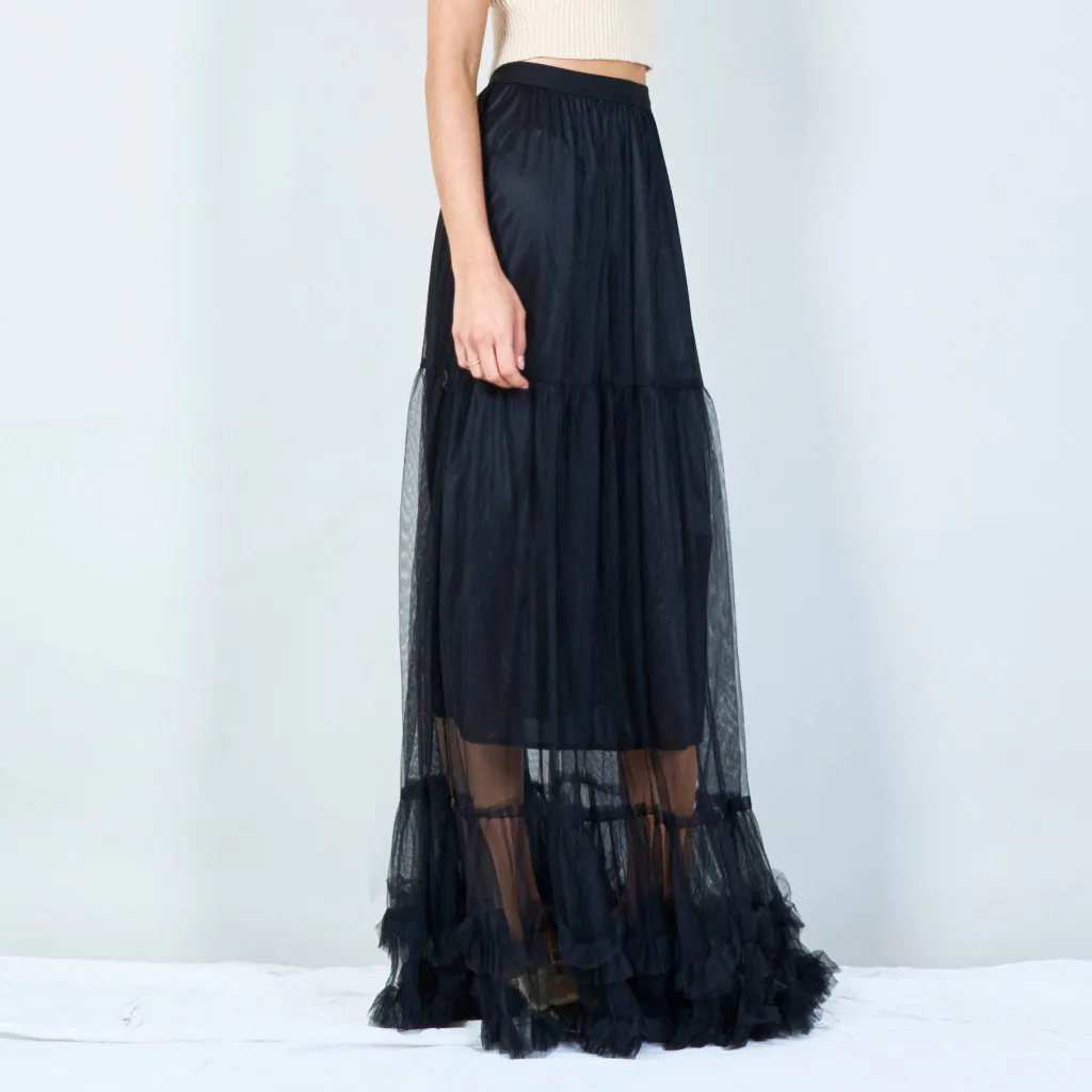 Tiered tulle maxi skirt wholesale