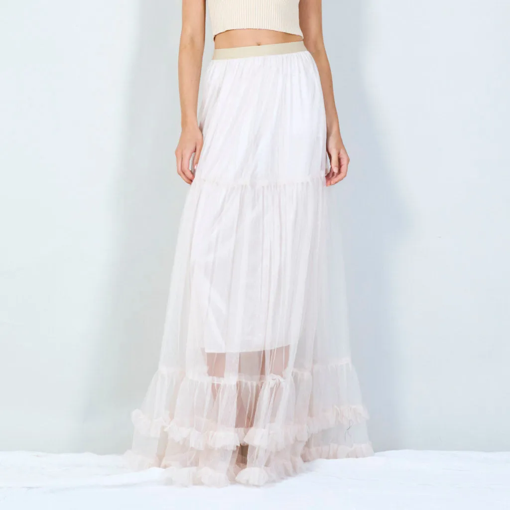 Tiered tulle maxi skirt wholesale