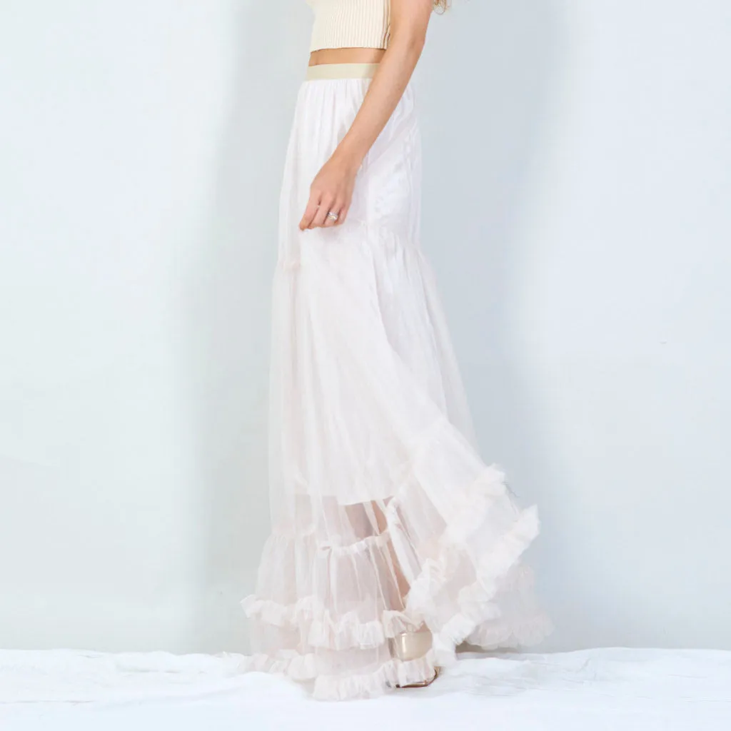 Tiered tulle maxi skirt wholesale