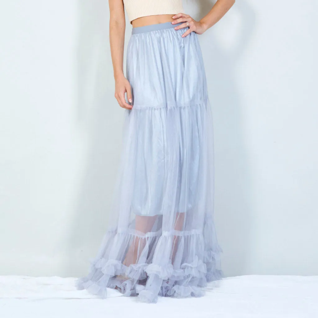 Tiered tulle maxi skirt wholesale