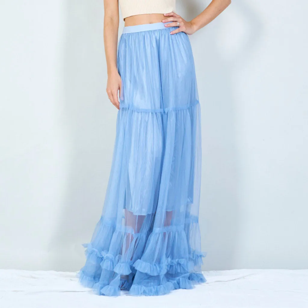 Tiered tulle maxi skirt wholesale