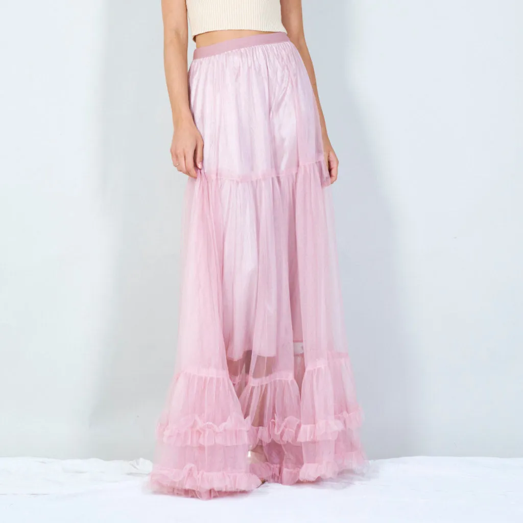 Tiered tulle maxi skirt wholesale