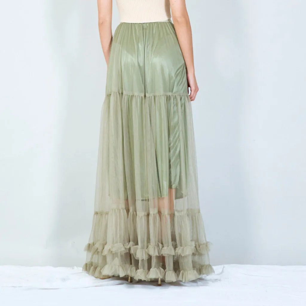 Tiered tulle maxi skirt wholesale