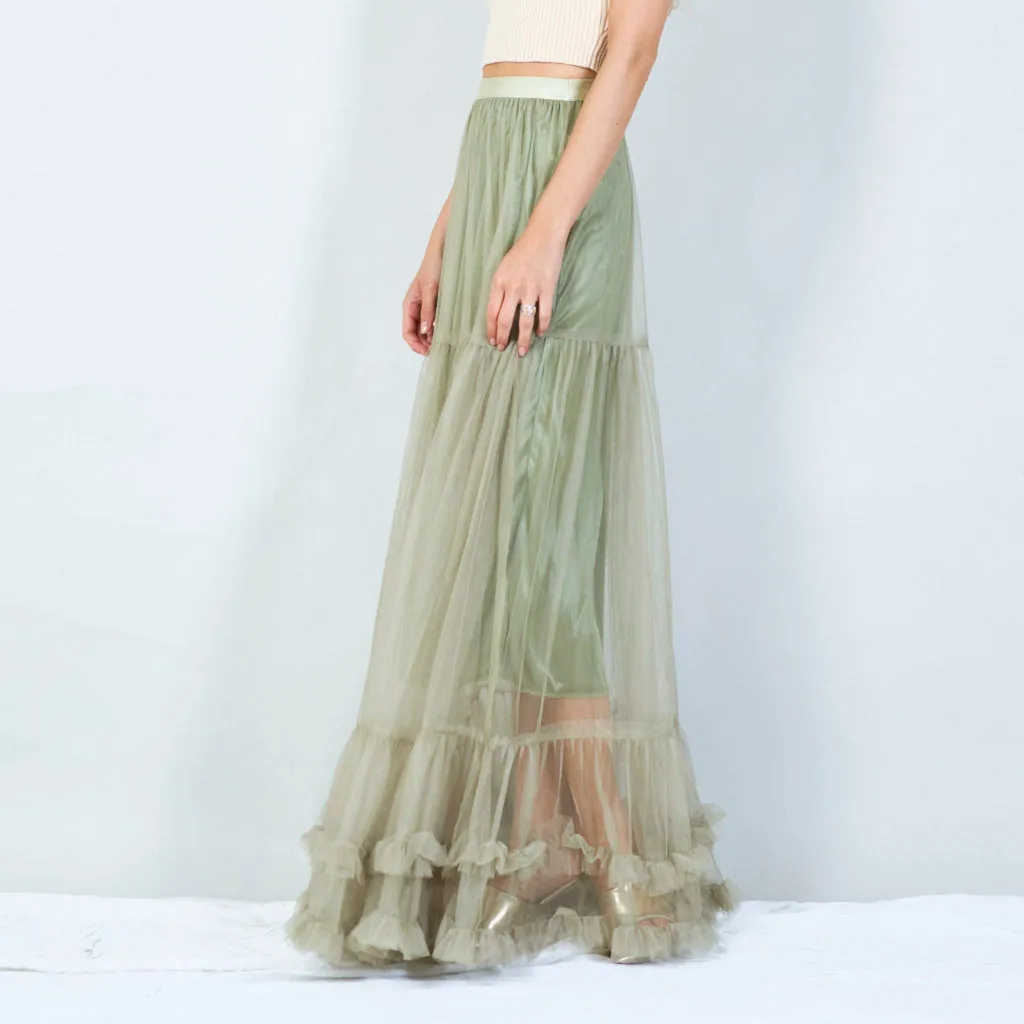 Tiered tulle maxi skirt wholesale