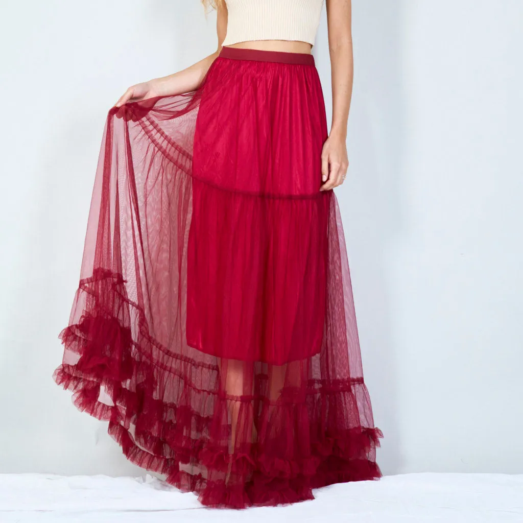 Tiered tulle maxi skirt wholesale