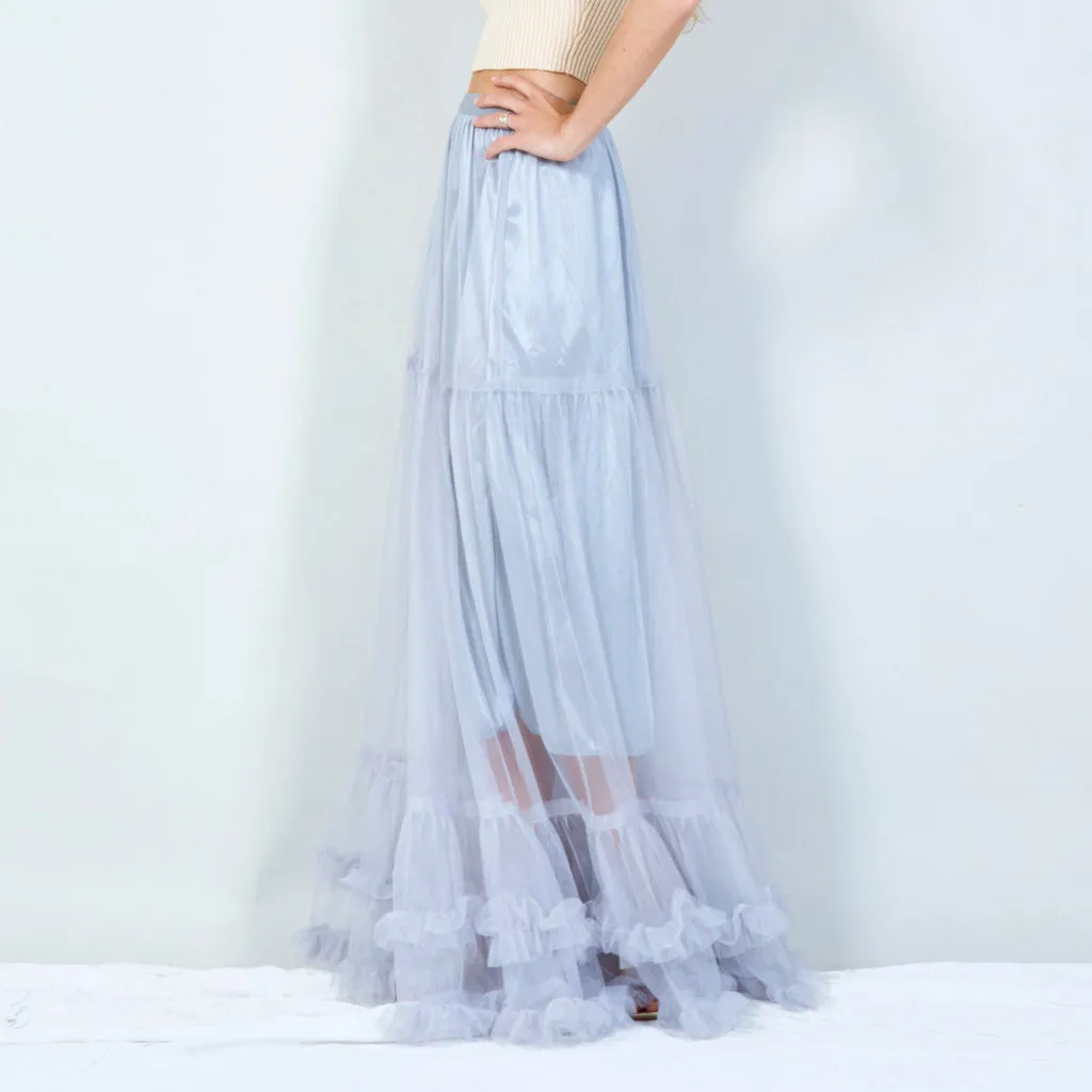 Tiered tulle maxi skirt wholesale