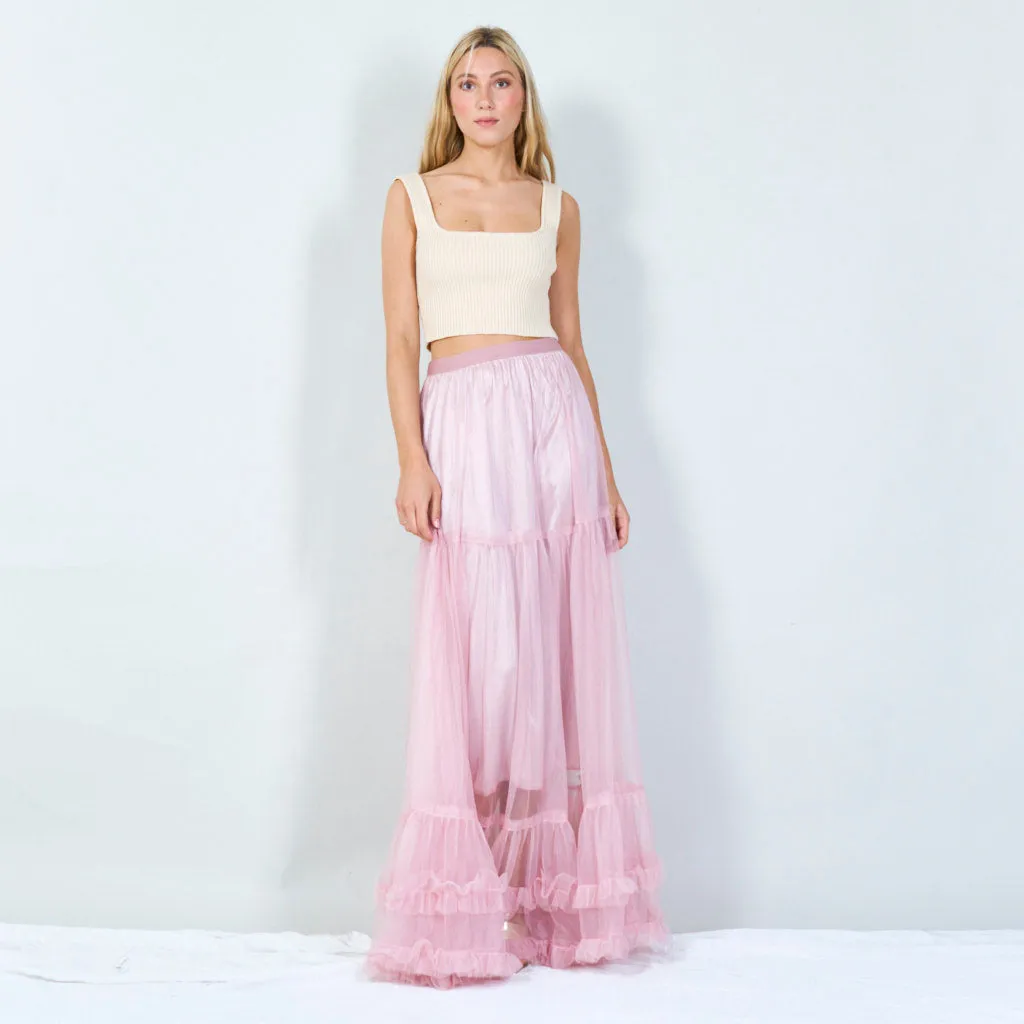 Tiered tulle maxi skirt wholesale