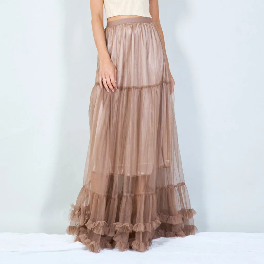 Tiered tulle maxi skirt wholesale