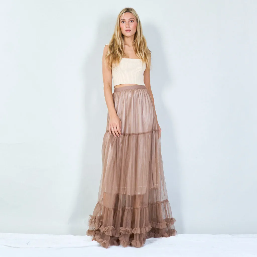 Tiered tulle maxi skirt wholesale