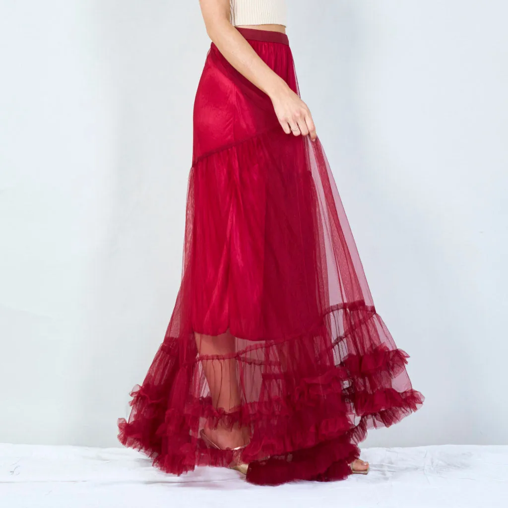 Tiered tulle maxi skirt wholesale