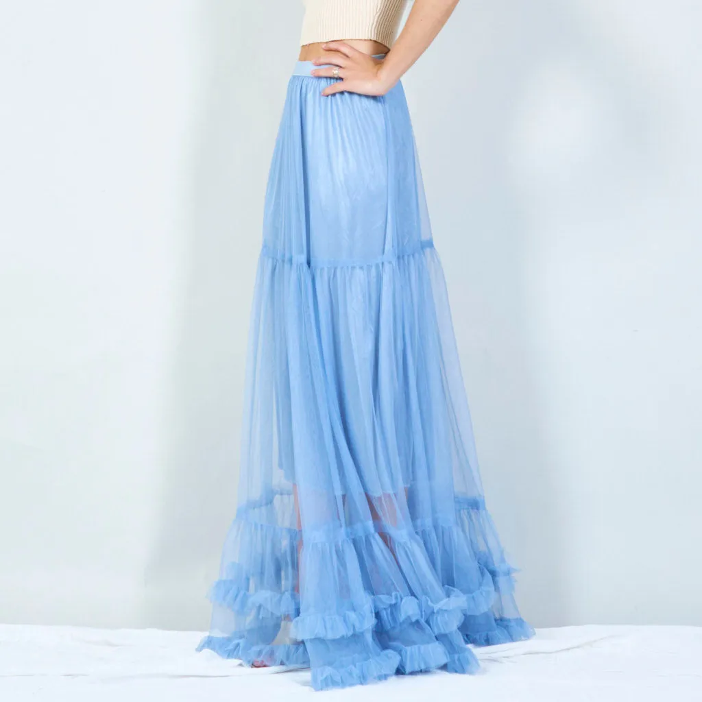 Tiered tulle maxi skirt wholesale