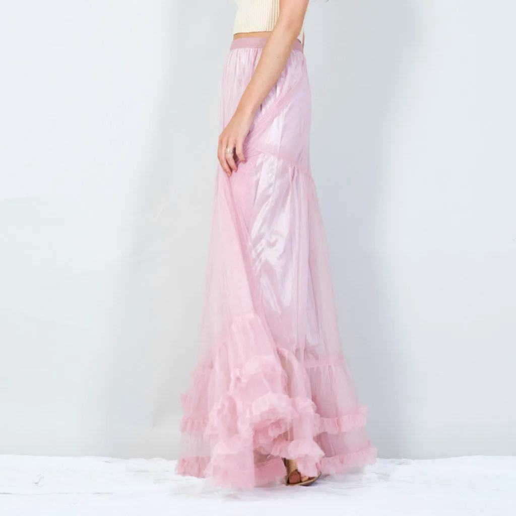 Tiered tulle maxi skirt wholesale