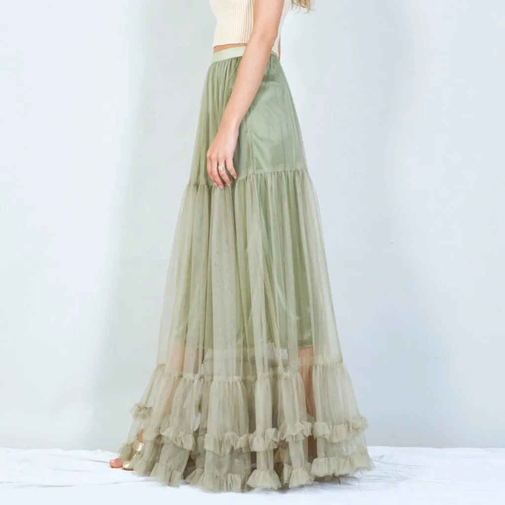 Tiered tulle maxi skirt wholesale