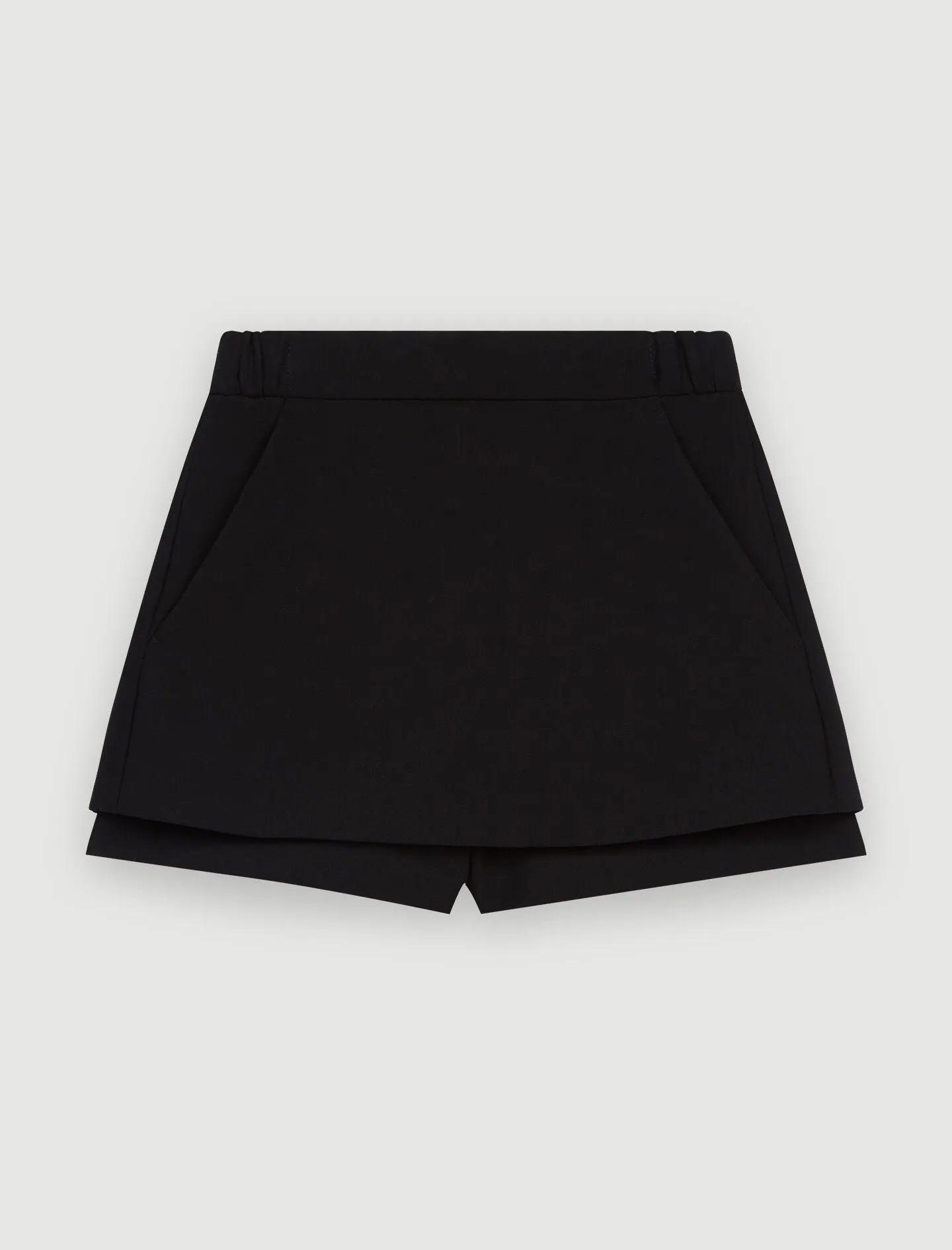 TROMPE-LOEIL SHORTS IN CREPE FABRIC