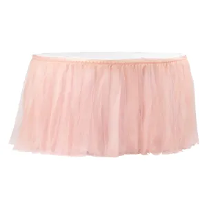 Tulle Tutu 17ft Table Skirt - Blush/Rose Gold