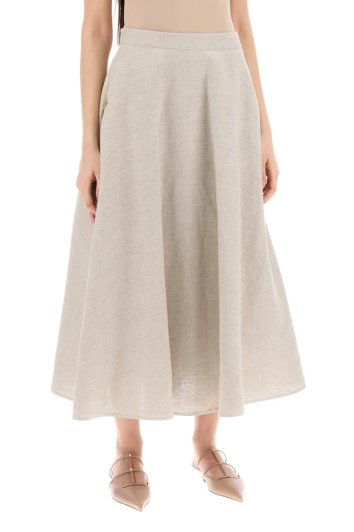 Valentino Garavani Linen Canvas Skirt For Women