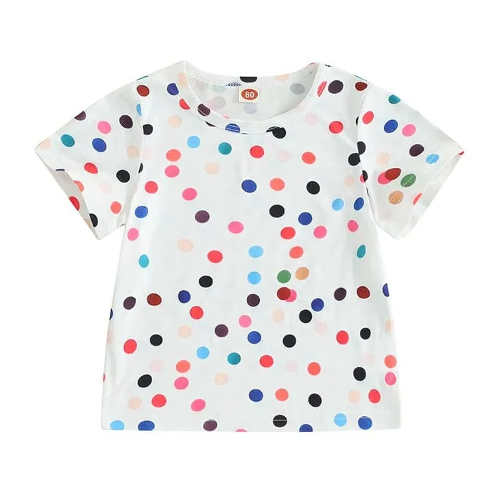 White Polka Dots Toddler Tee